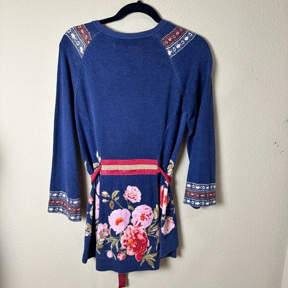 ANTHROPOLOGIE Sparrow Fair Isle Floral Sweater with Tie Size Medium - Picture 6 of 11